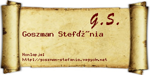 Goszman Stefánia névjegykártya